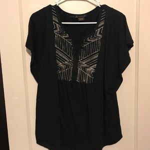 Short sleeve black blouse